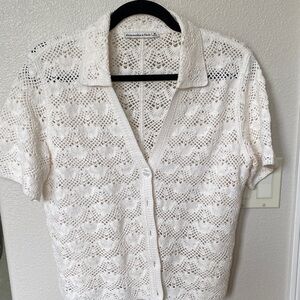 Abercrombie and Fitch, size medium Off White Lace Women Top